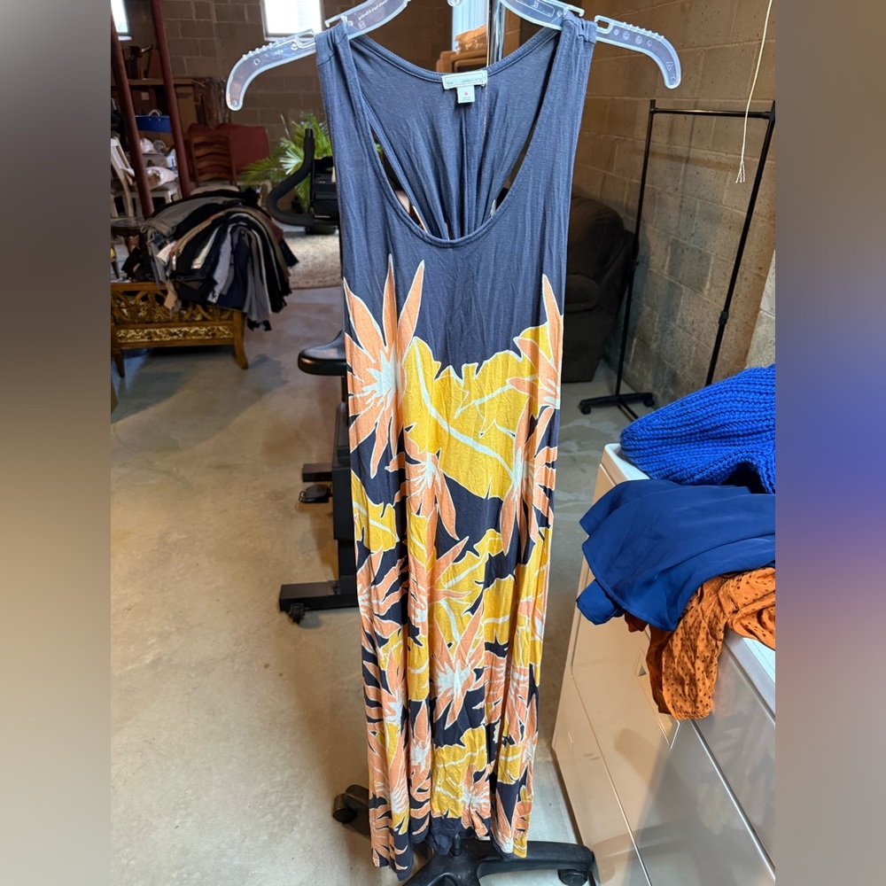 GAP Navy and Yellow Floral Maxi Dress